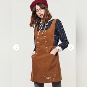 Miss Patina Cat Dungaree Dress, mint condition, one size